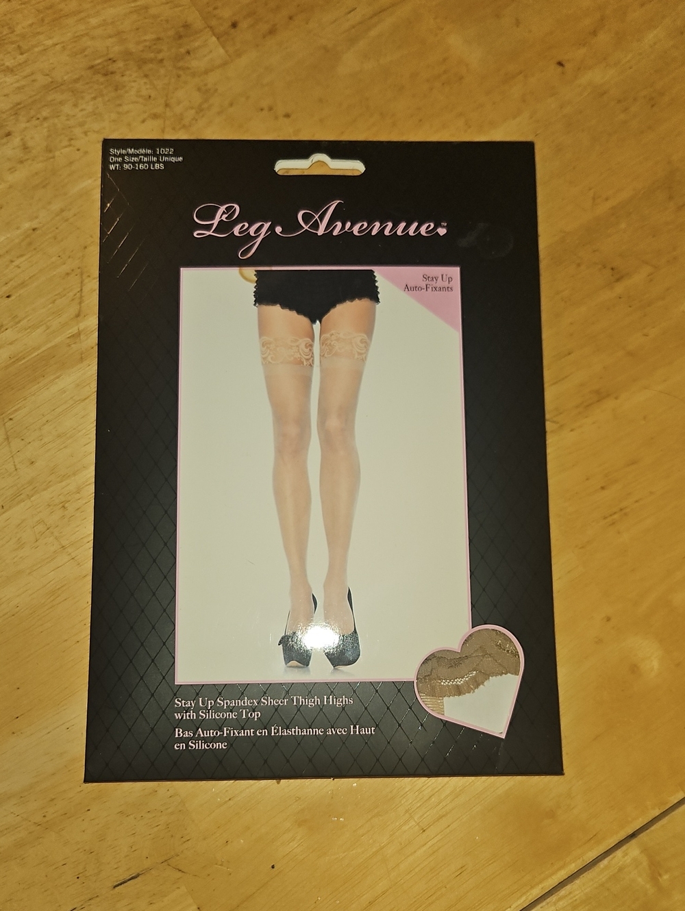 Leg Avenue Sheer Thigh Highs in Nude with Lace Top